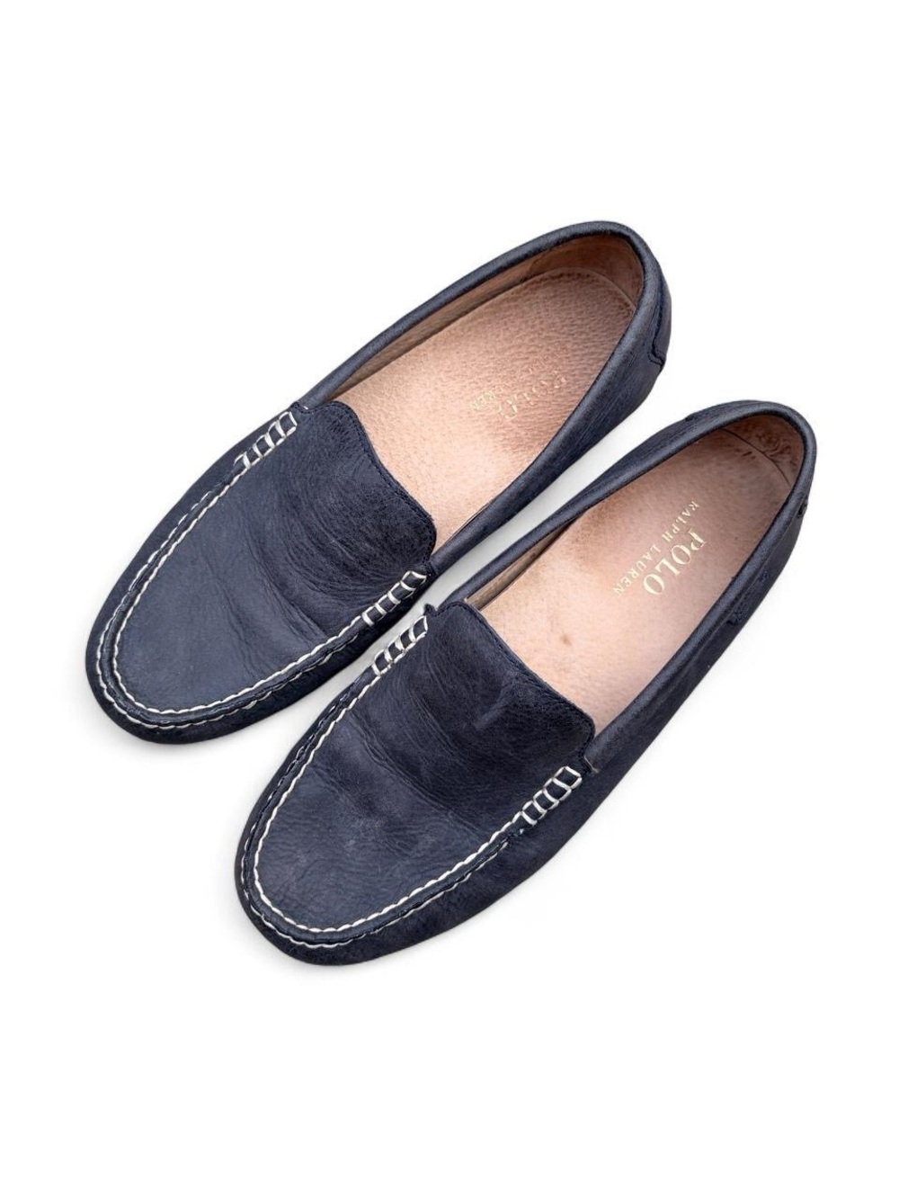 Polo by Ralph Lauren Navy Leather Slip-On Loafers